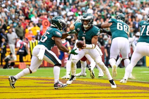 The Washington Commanders fall to the Philadelphia Eagles 24-8 from FedEx Field in Landover, Maryland, September 25, 2022. (Joe Glorioso / All-Pro Reels)